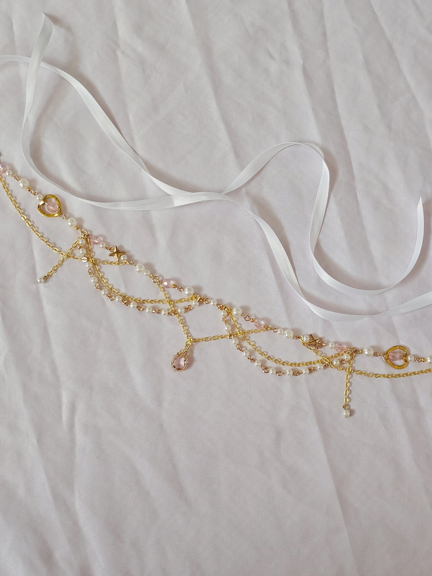Sakura Tea Ribbion Necklace