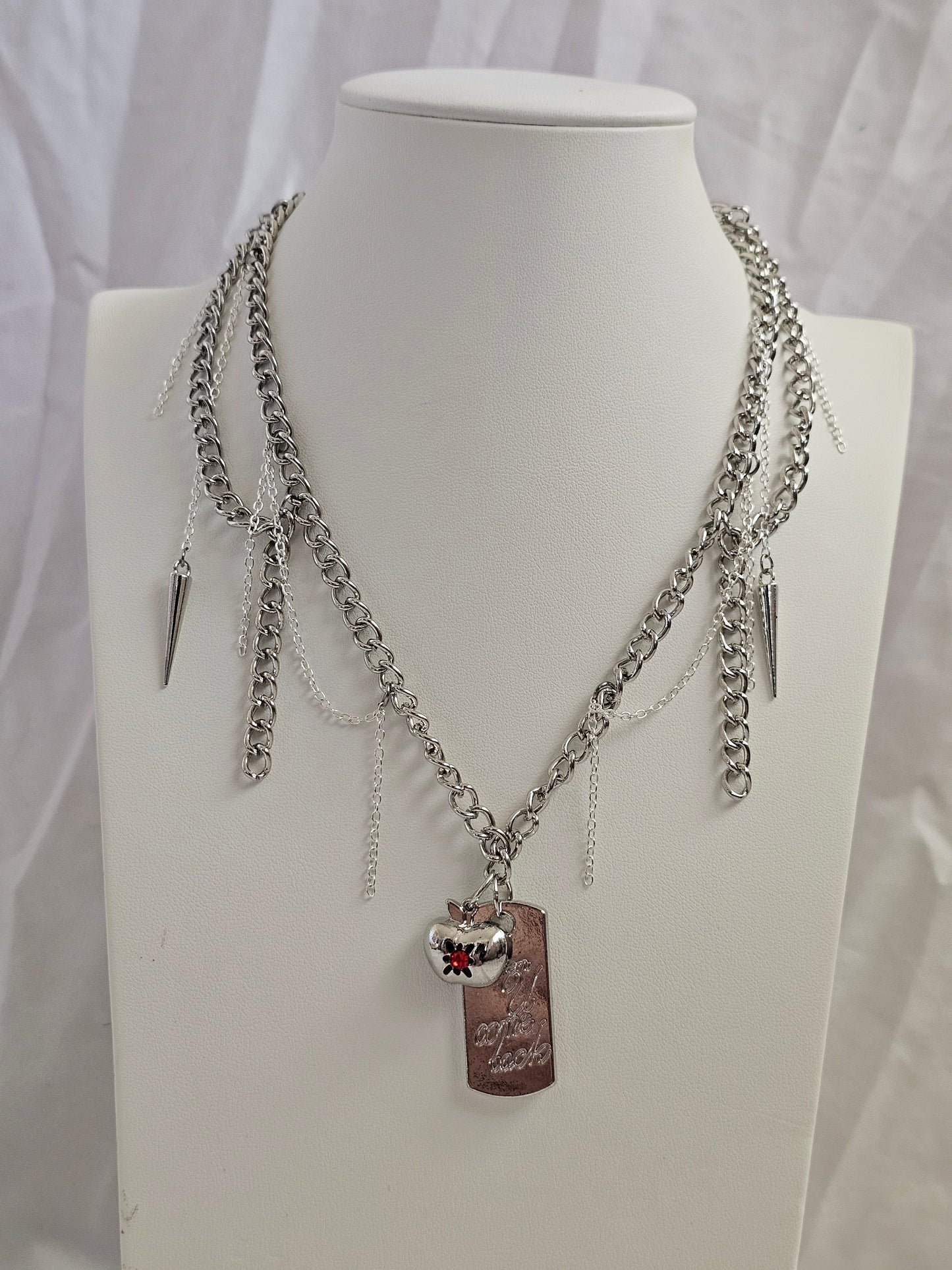 Apple Dogtag Chainworked Necklace