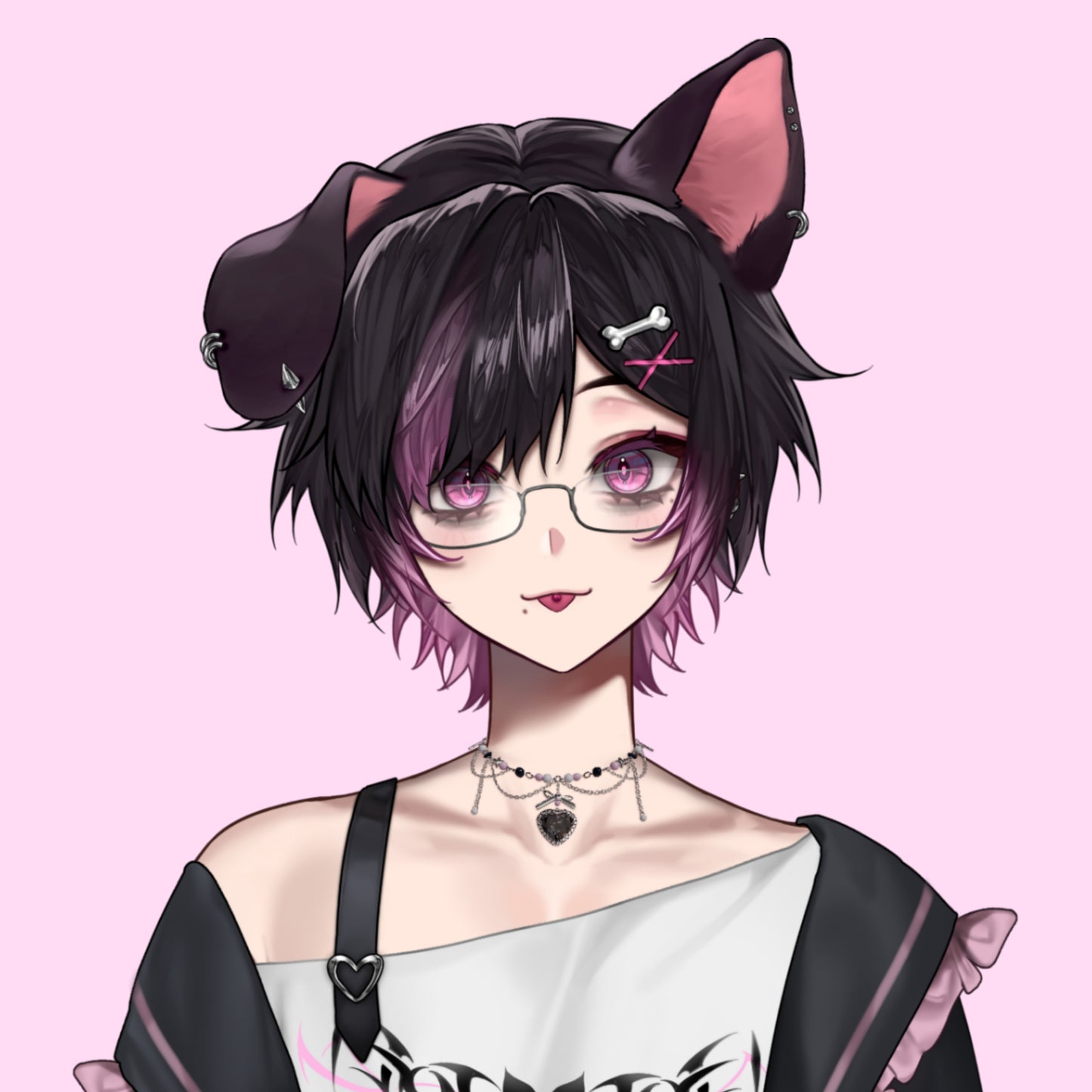 Heart Crown Necklace: Midnight Edition