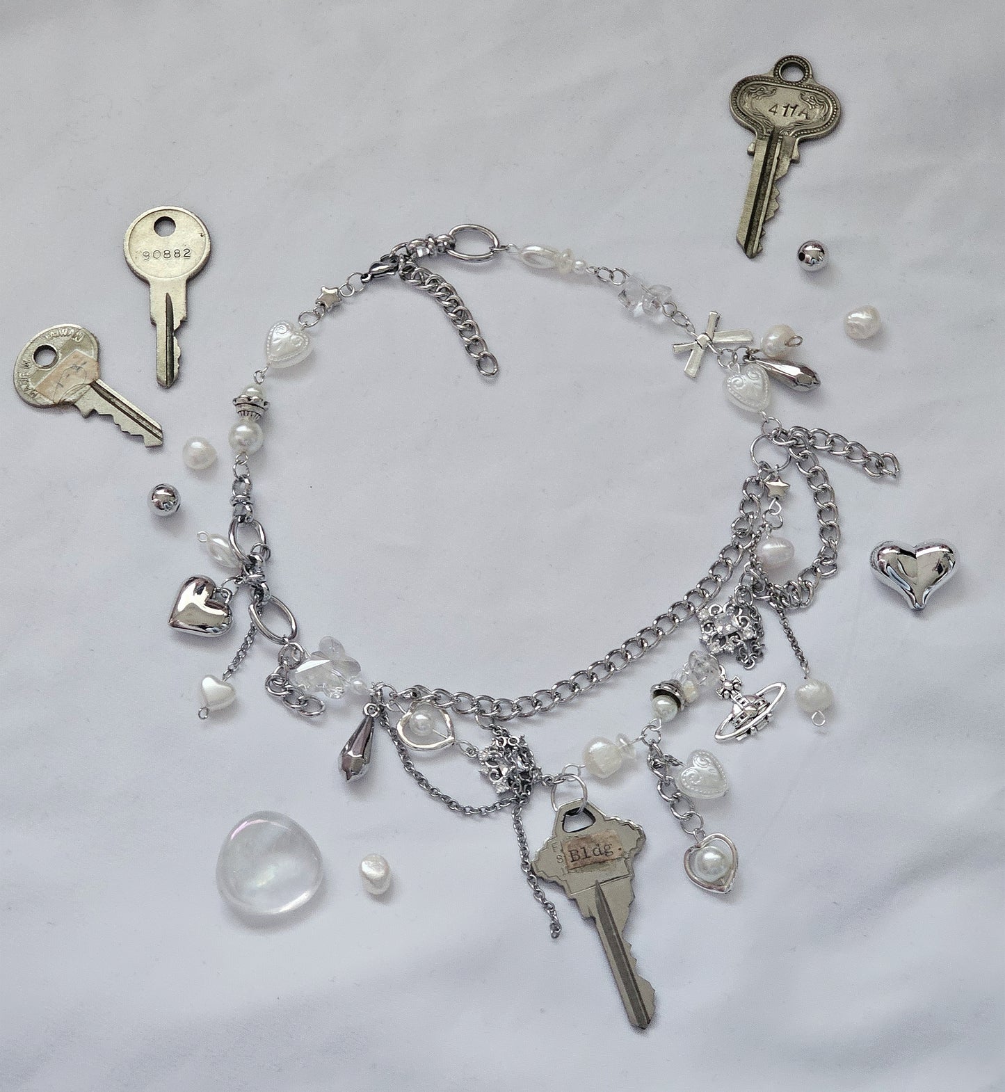 LOST MY KEYS clutter necklace