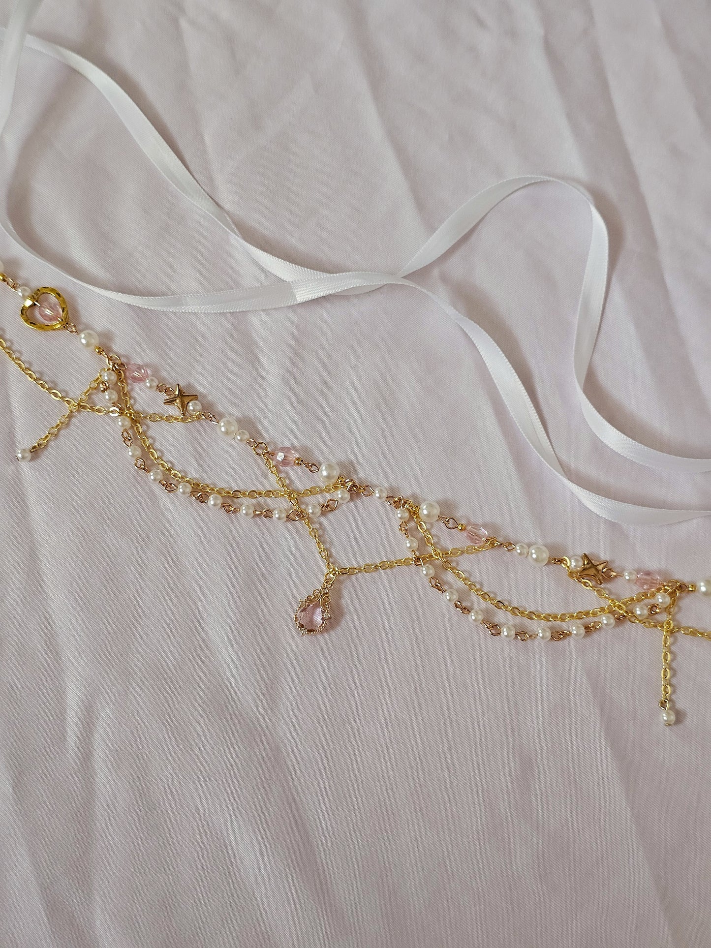 Sakura Tea Ribbion Necklace