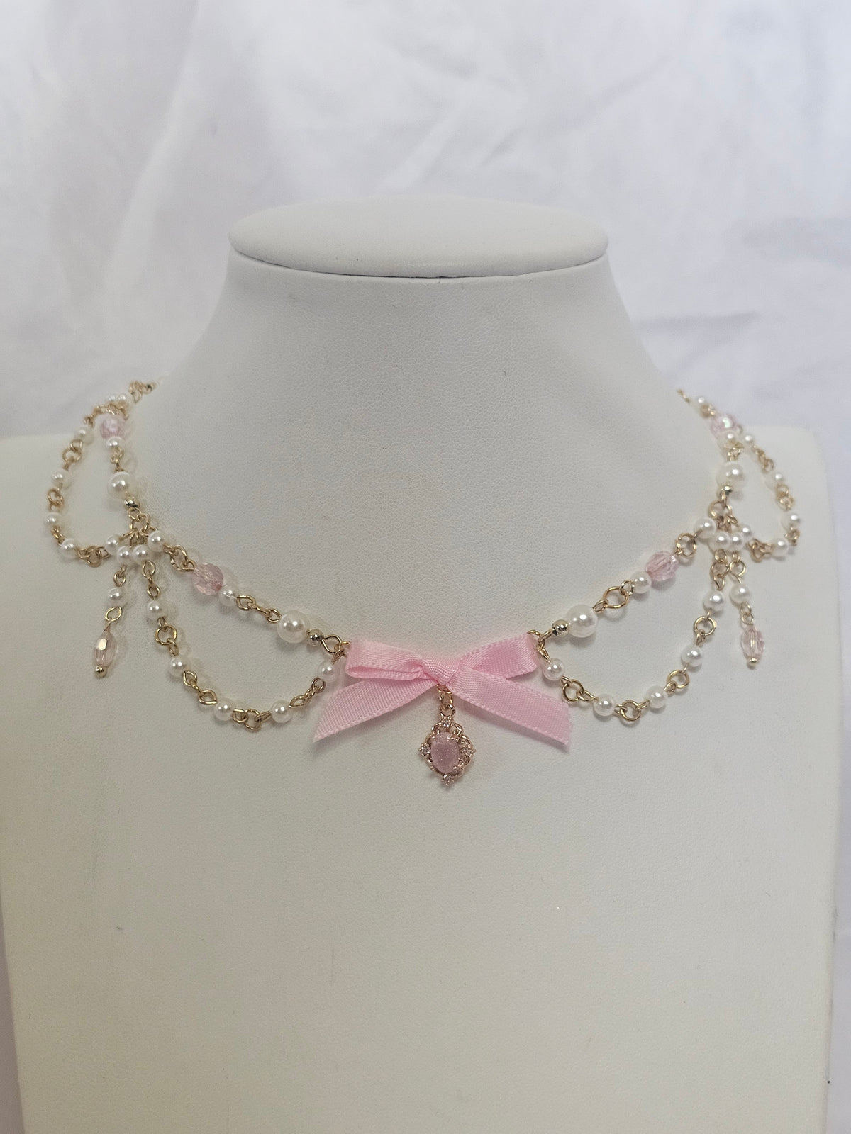 Pearl Princess Ribbion Necklace