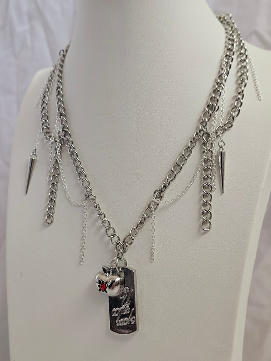 Apple Dogtag Chainworked Necklace